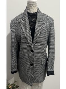   Klasszikus tyúklábmintás blézer, Oversized szabással, visszahajtott ujjakkal.